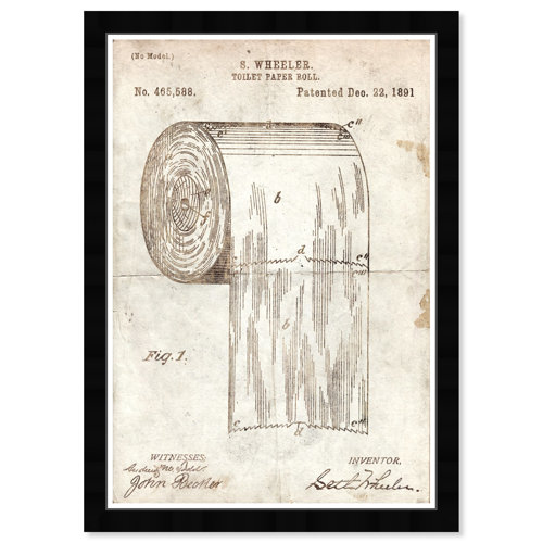 Williston Toilet Paper Roll 1891 Parchment Framed On Paper Print